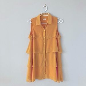 Mini Market Tiered Yellow Dress - Size Small